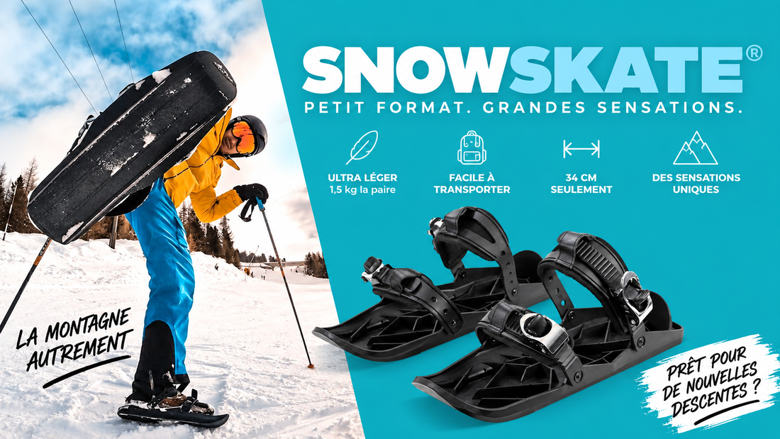 Mini-skis SnowSkate de 38 cm pour chaussures d’hiver